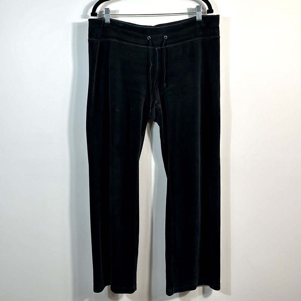 Norsport Velvet Velour Black Lounge Sleep Pants Y2K Pajamas Women Size Large